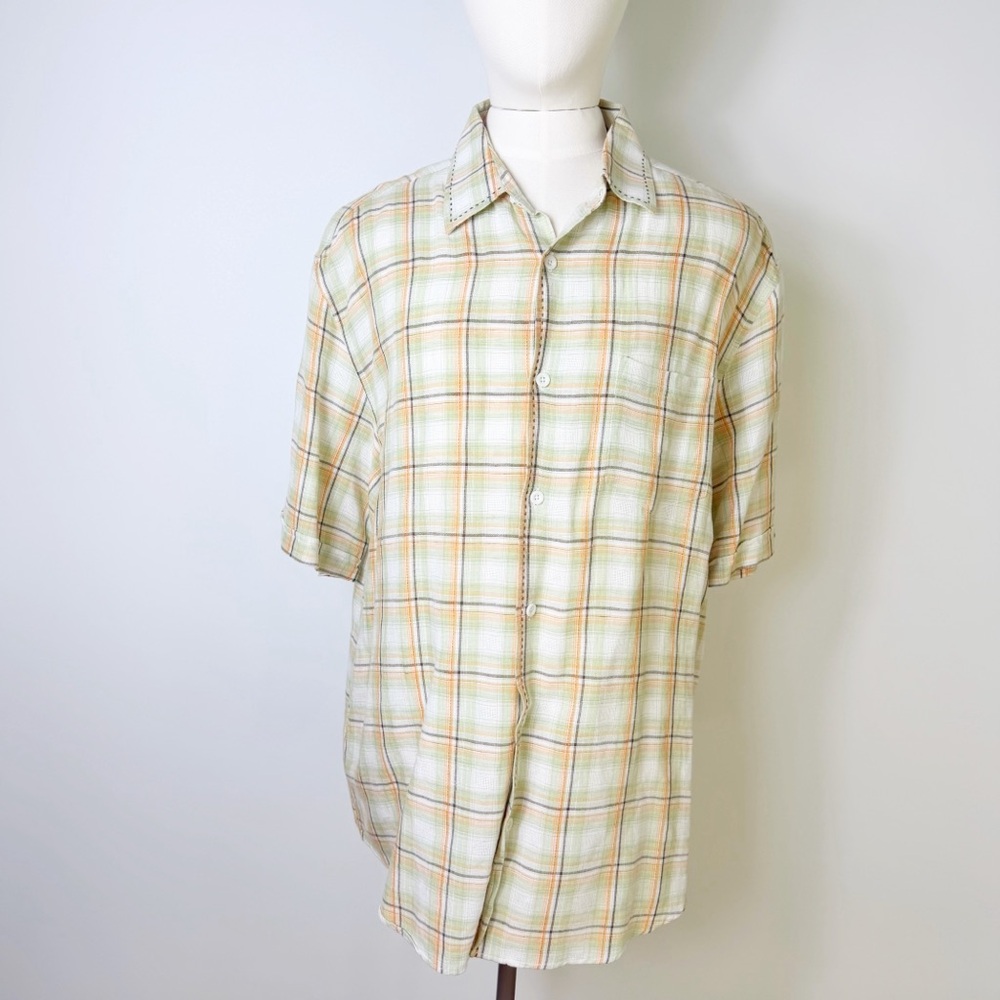 Cubavera Men's Casual Plaid Button Down Shirt mens XL